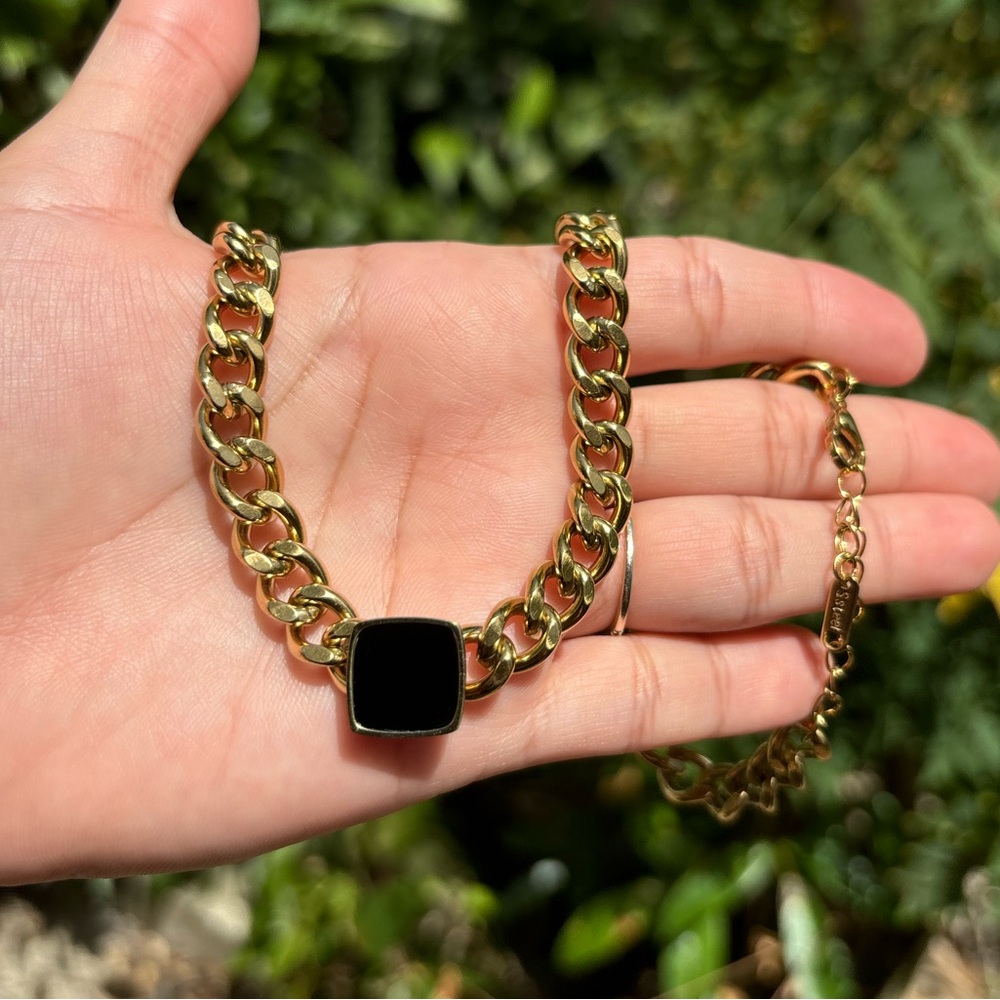 18K Gold Plated Stainless Steel Choker Chain Necklace